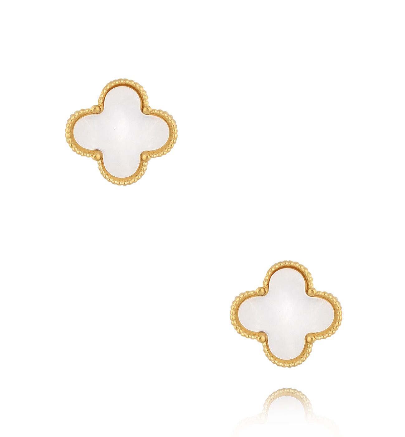 Kolczyki z perłowymi koniczynkami Pearls Clover KSY0024 - By Dziubeka