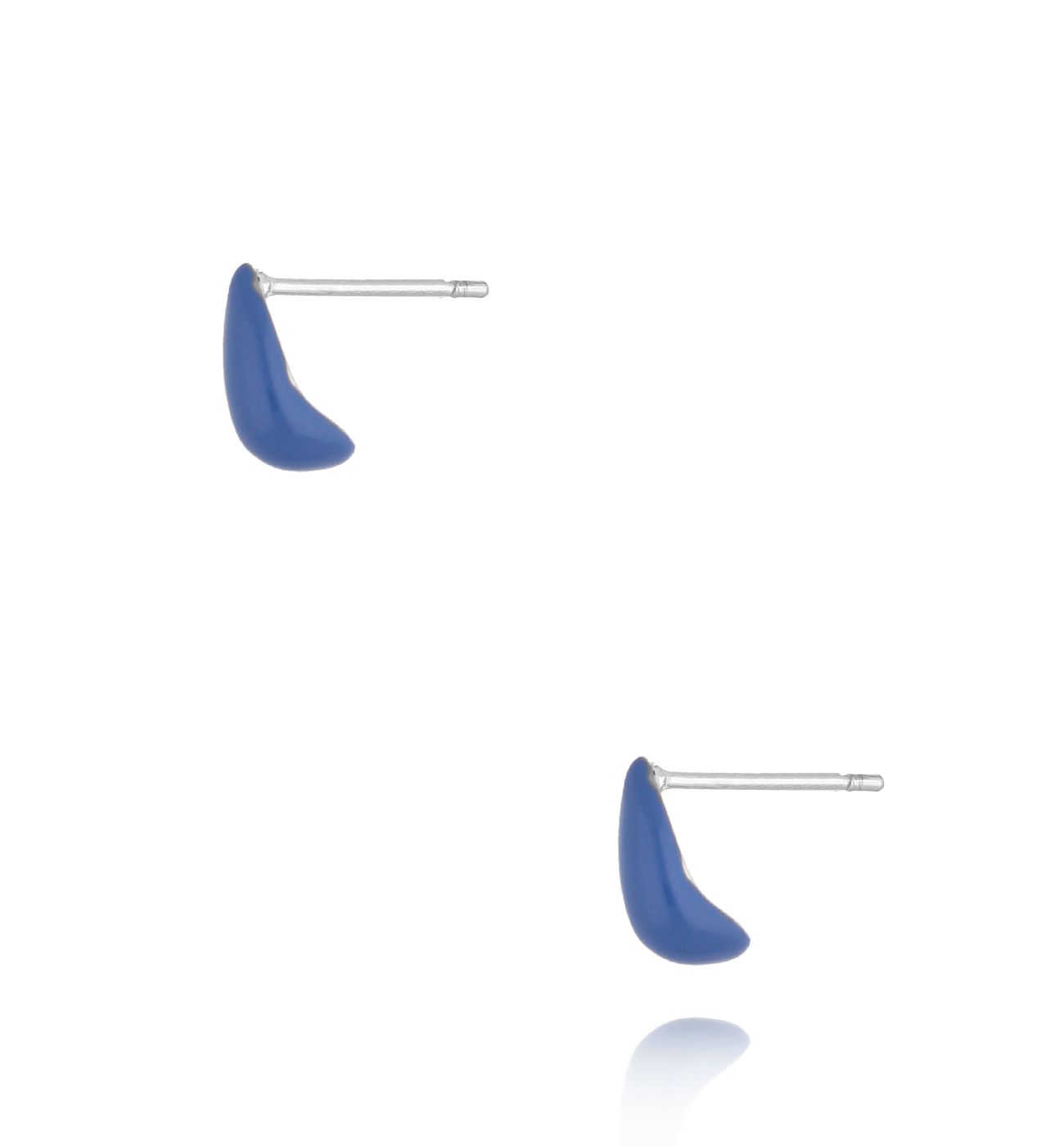 Kolczyki krople małe z niebieską emalią Tears - By Dziubeka