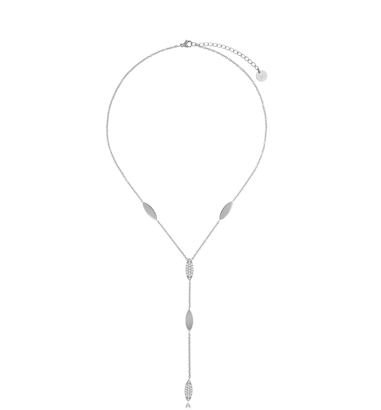 Naszyjnik krawatką ze stali szlachetnej srebrny Luxe NSA0284