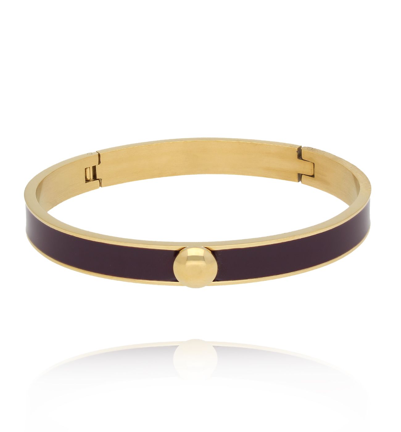 Bransoletka obręcz z śliwkową emalią Secret Garden BSA0785