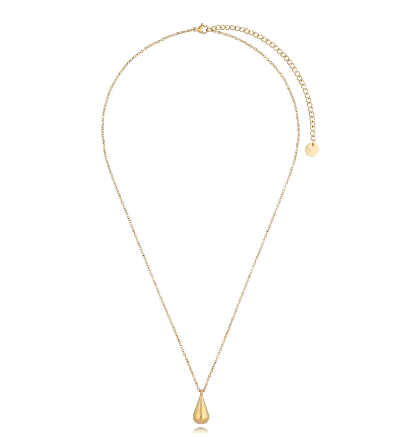 Naszyjnik złoty z dużą kroplą Drop - By Dziubeka