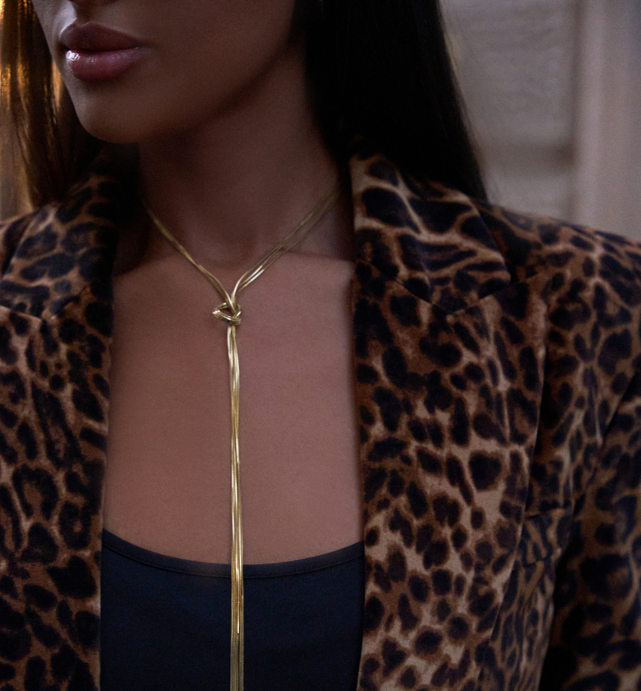 Naszyjnik złoty żmijka z krawatką Lex - By Dziubeka