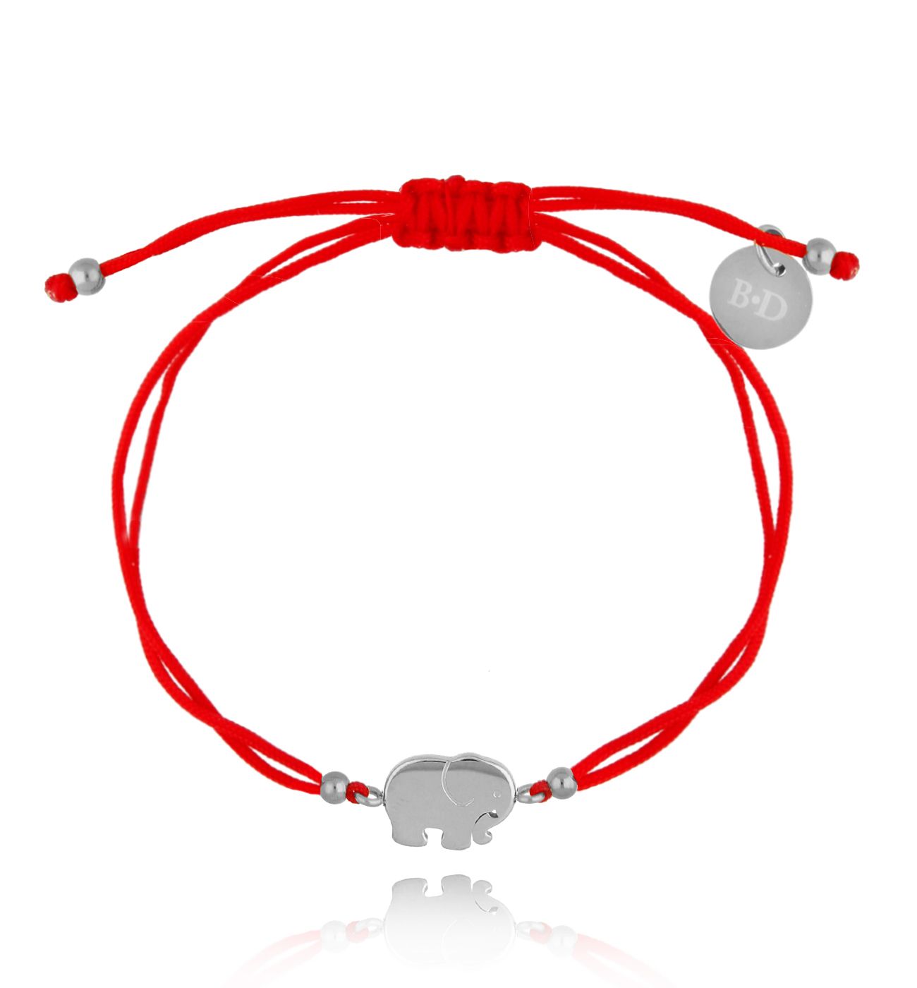 Bransoletka czerwono-srebrna ze słonikiem Memory BGL0588