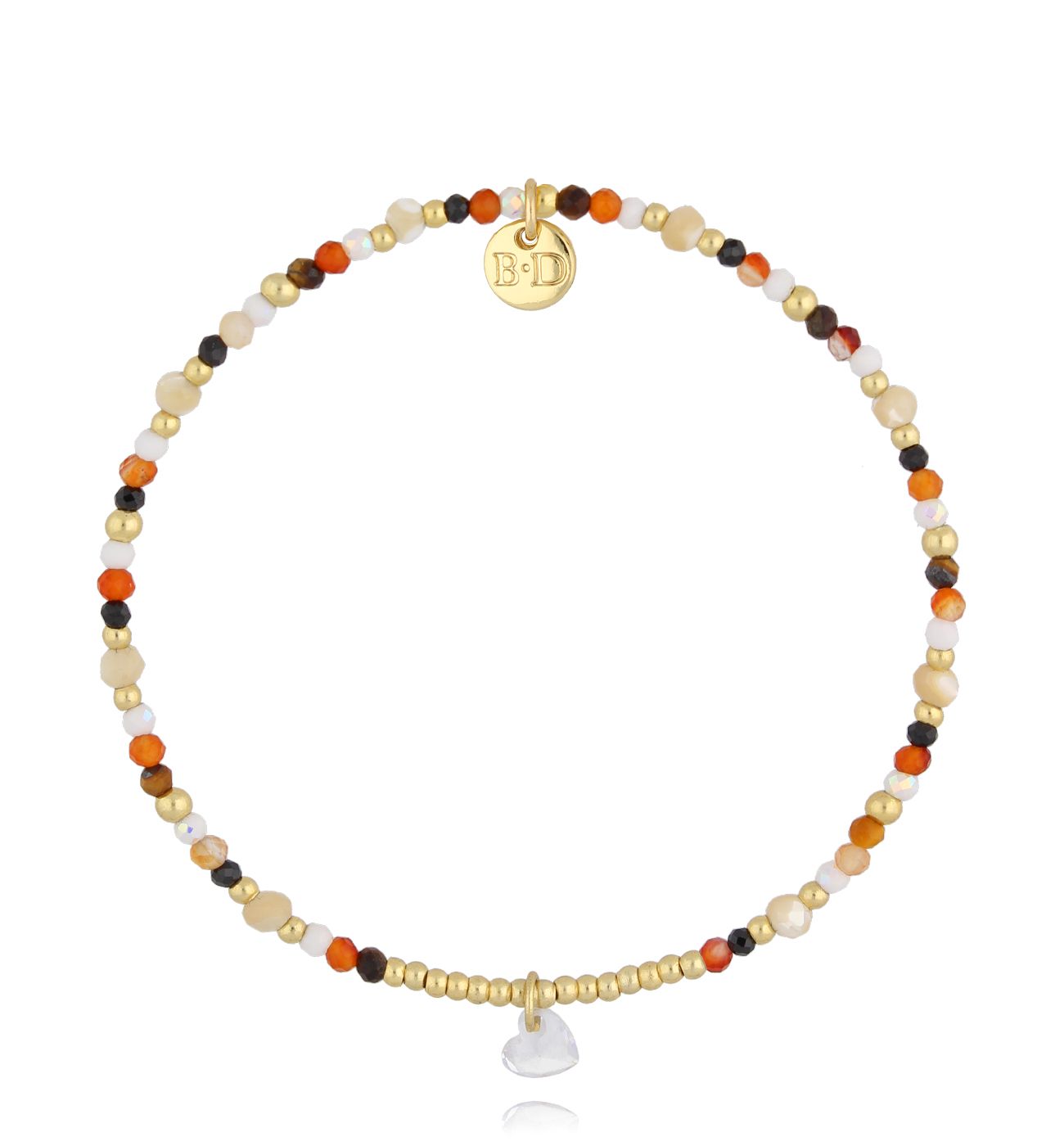 Bransoletka beżowa z sercem BSC2155