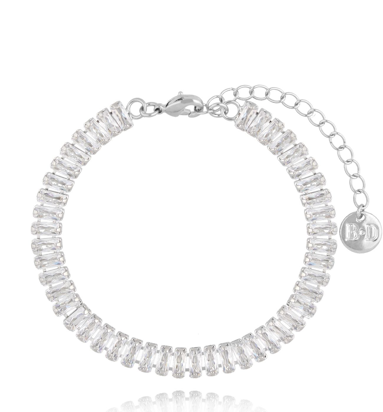 Bransoletka tenisowa z kryształkami transparentnymi BSS0205 - By Dziubeka