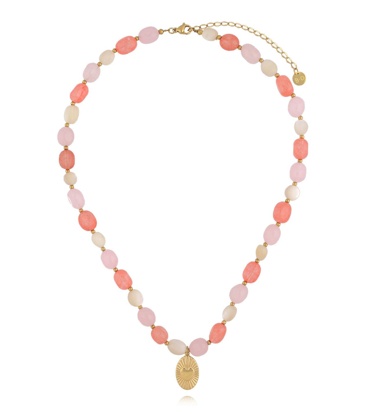 Naszyjnik pastelowy z zawieszką serce - By Dziubeka