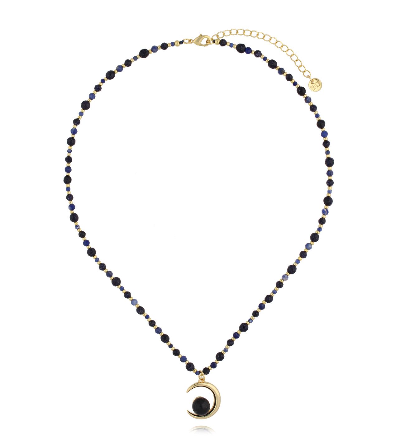Naszyjnik granatowy z księżycem - By Dziubeka