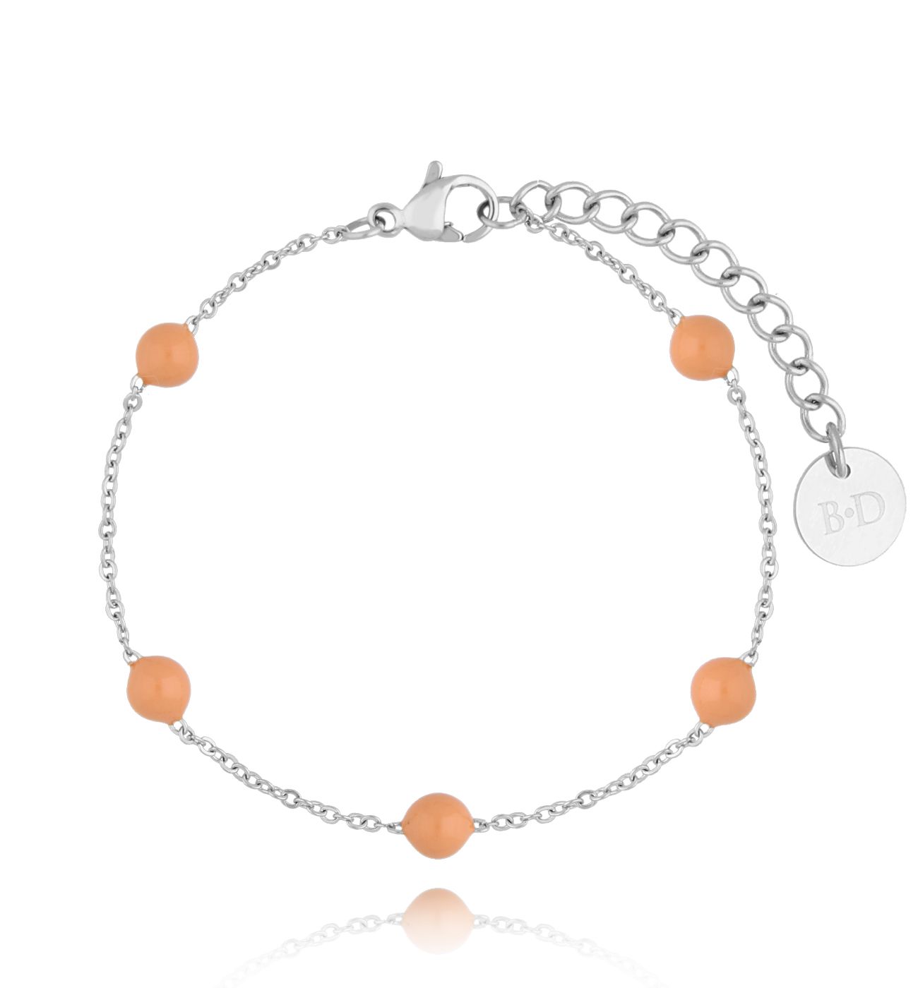 Bransoletka z kuleczkami z brzoskwiniową emalią Chillin BSA0586