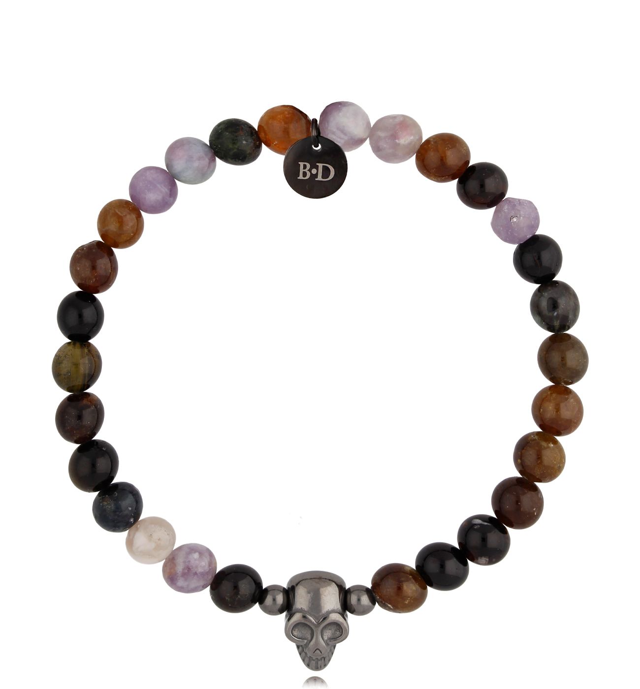 Bransoletka z agatami i czaszką Cranio BMITC0406