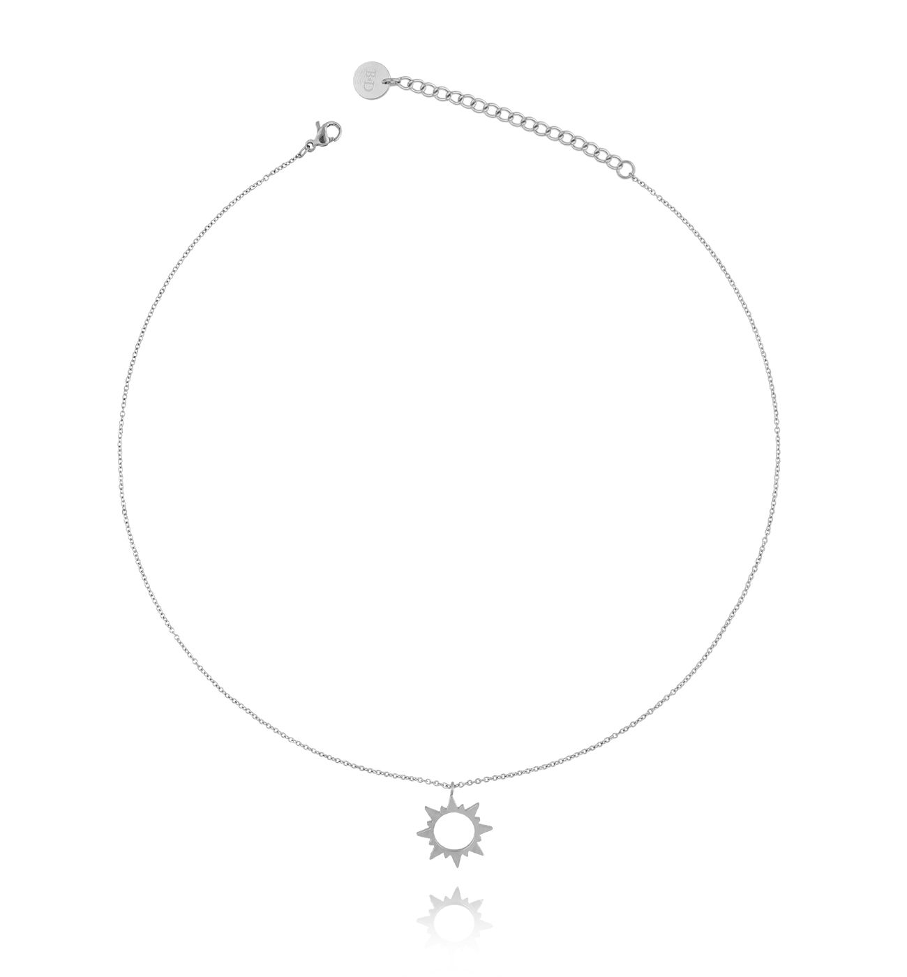 Naszyjnik srebrny ze słońcem ze stali szlachetnej NSA0087