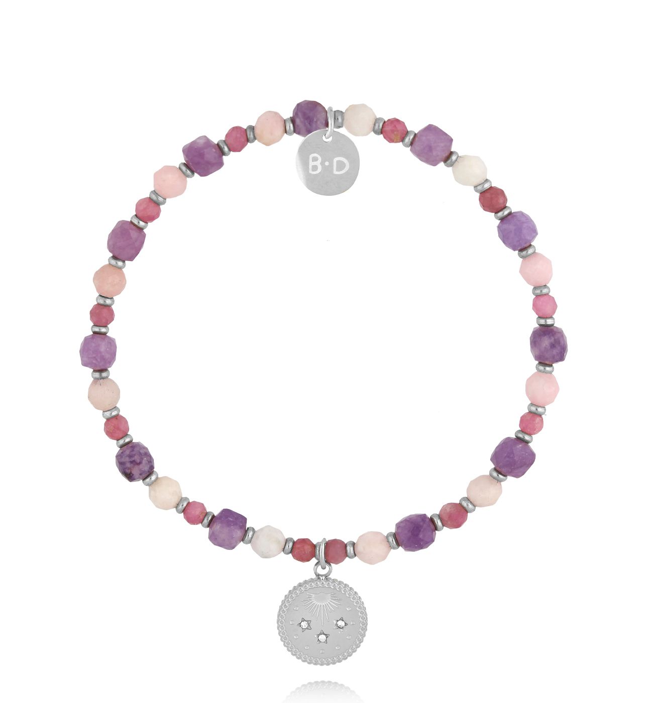 Bransoletka z różowymi opalami i fosforytami BTW3078