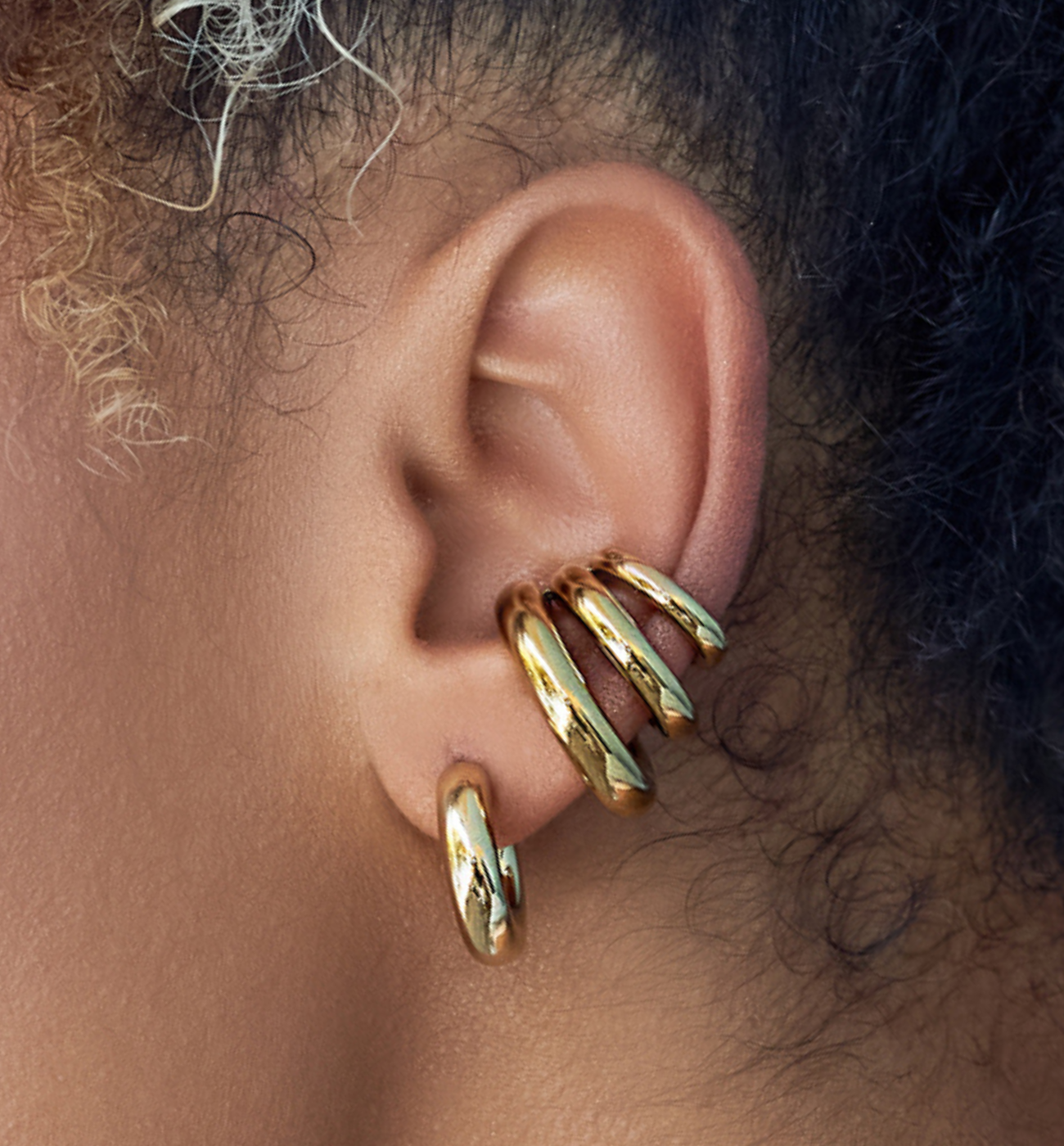 Kolczyki złota koła dmuchane - By Dziubeka