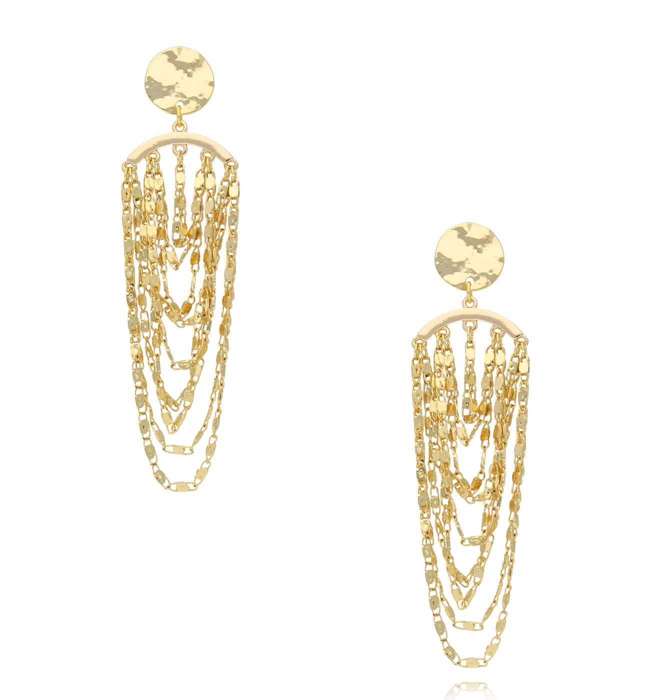 Kolczyki z łańcuszkami złote KSC0137 - By Dziubeka