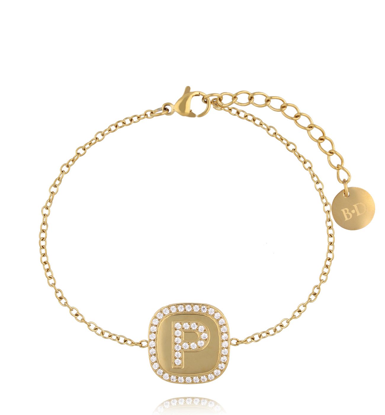 Bransoletka z literką P złota BSA0889