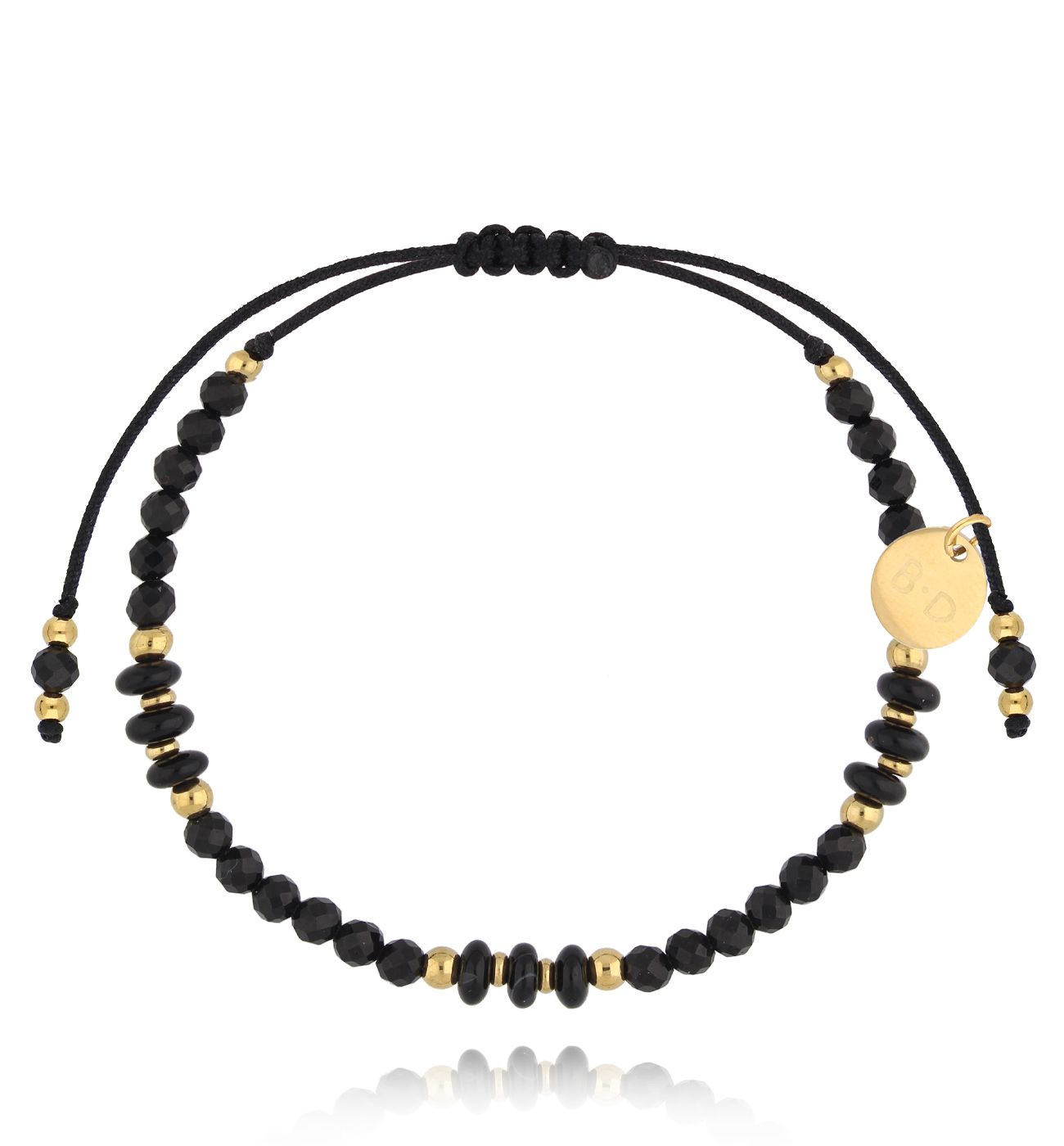 Bransoletka czarna z kamieniami naturalnymi Fiorina BMT0032 - By Dziubeka