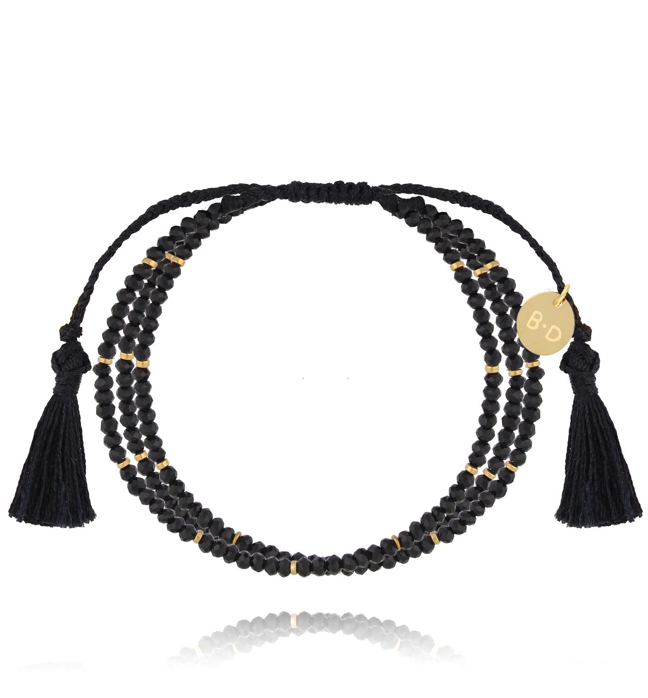 Bransoletka czarna z kryształkami Khalessi BSC1875