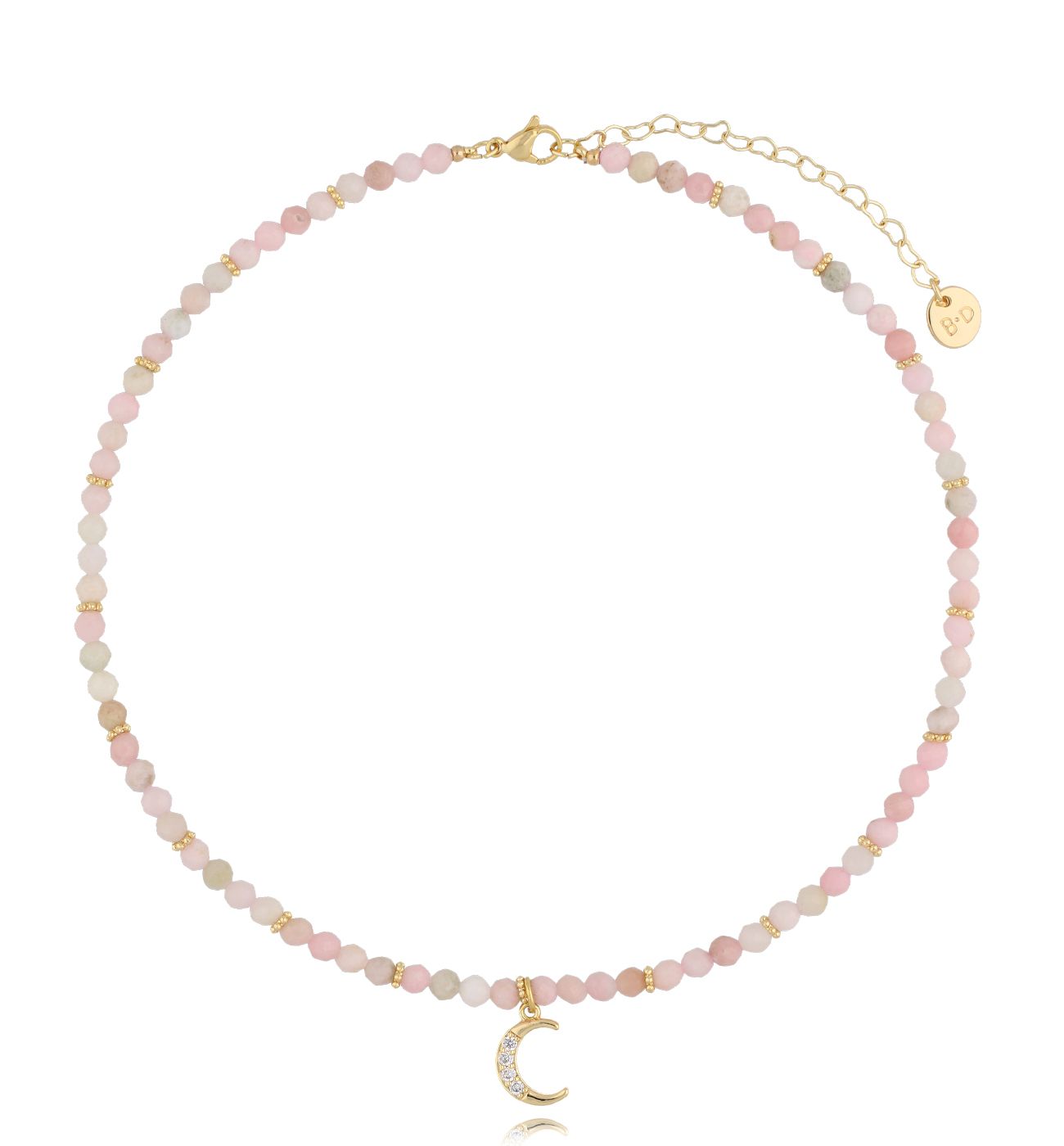 Naszyjnik z różowymi opalami i księżycem Richmond NTW1157