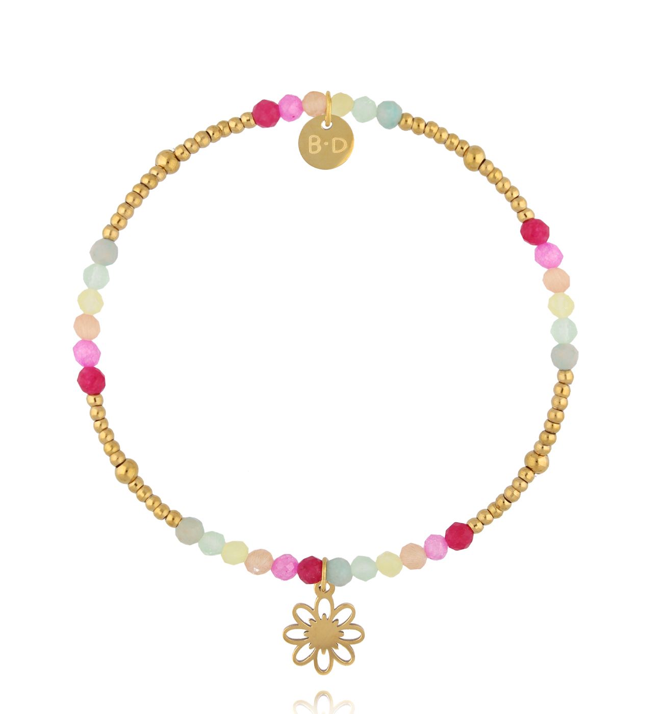 Bransoletka kolorowa z kwiatuszkiem BTW3397