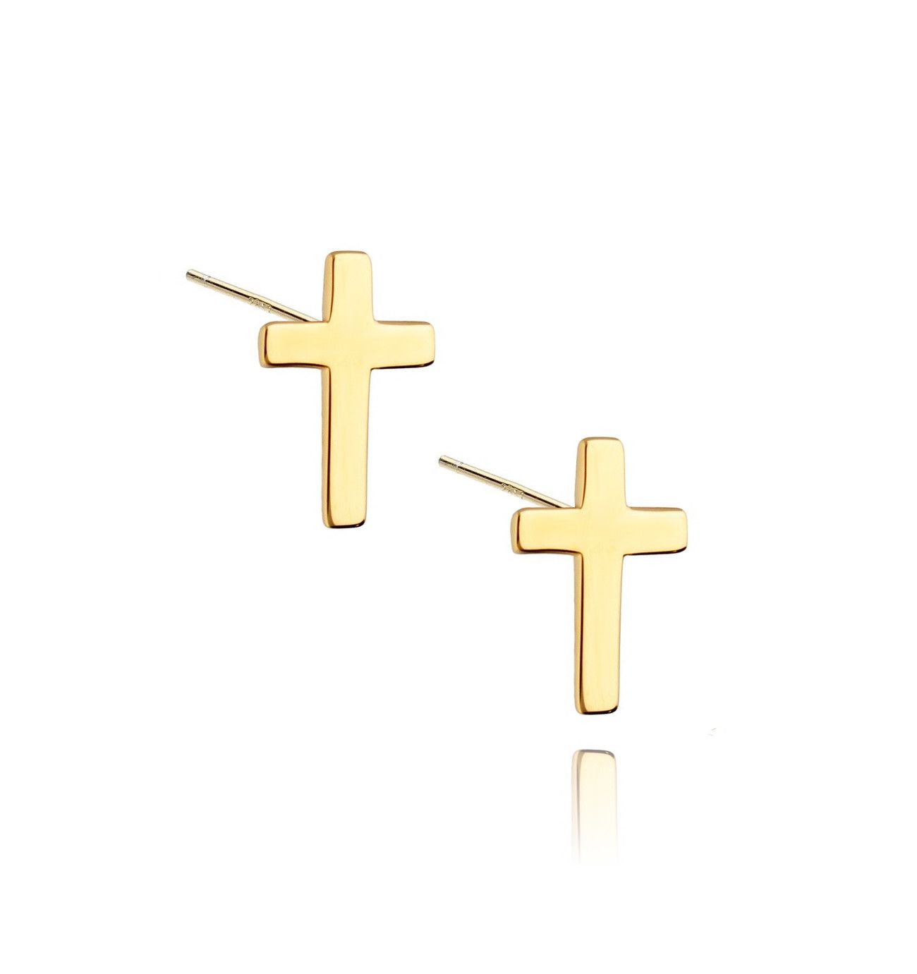 Kolczyki srebrne krzyżyki pozłacane KSE0007