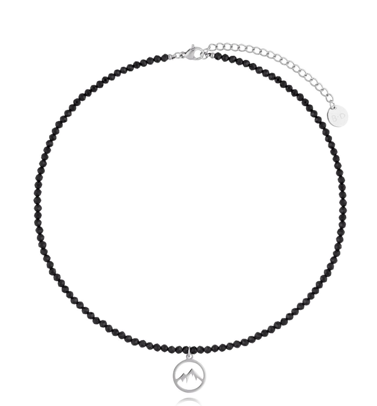 Naszyjnik z turmalinami i srebrną zawieszką z górami Giselle NTW1199