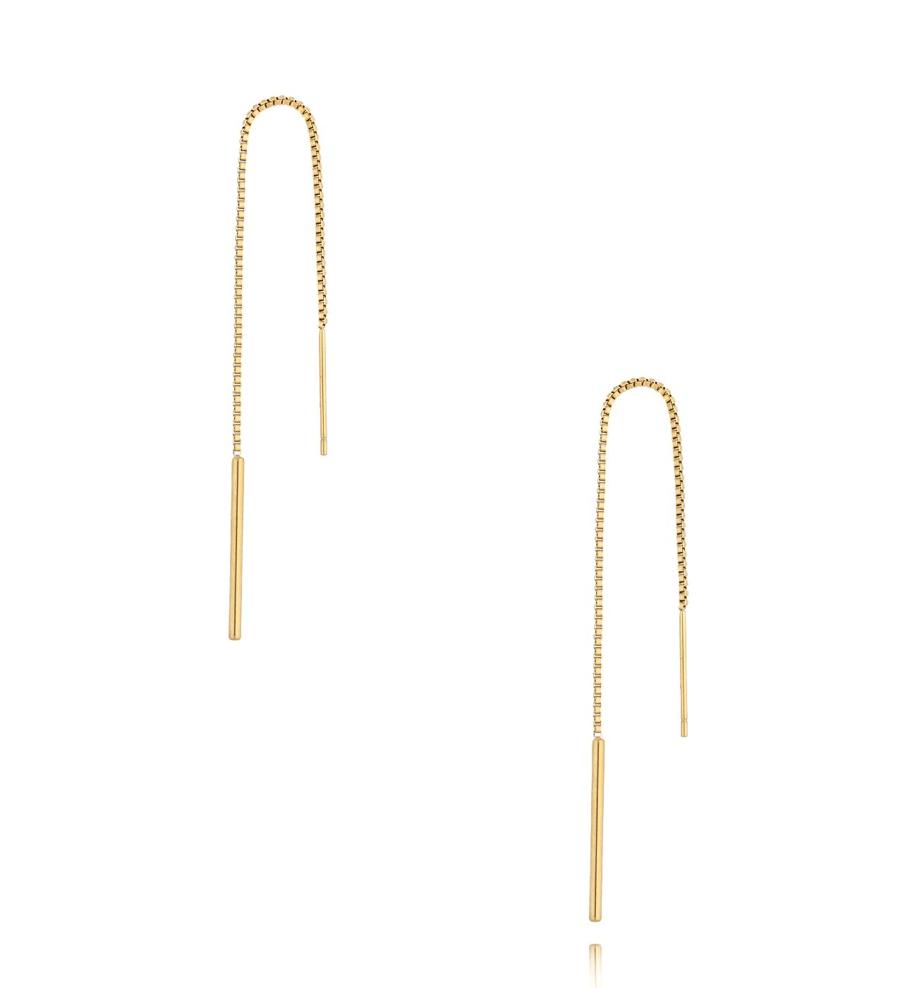 Kolczyki złote patyczki przekładane Federiga - By Dziubeka