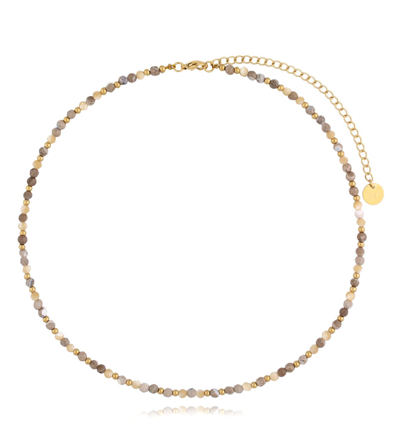 Naszyjnik kremowy z kamieniami naturalnymi Latifa NSC0364