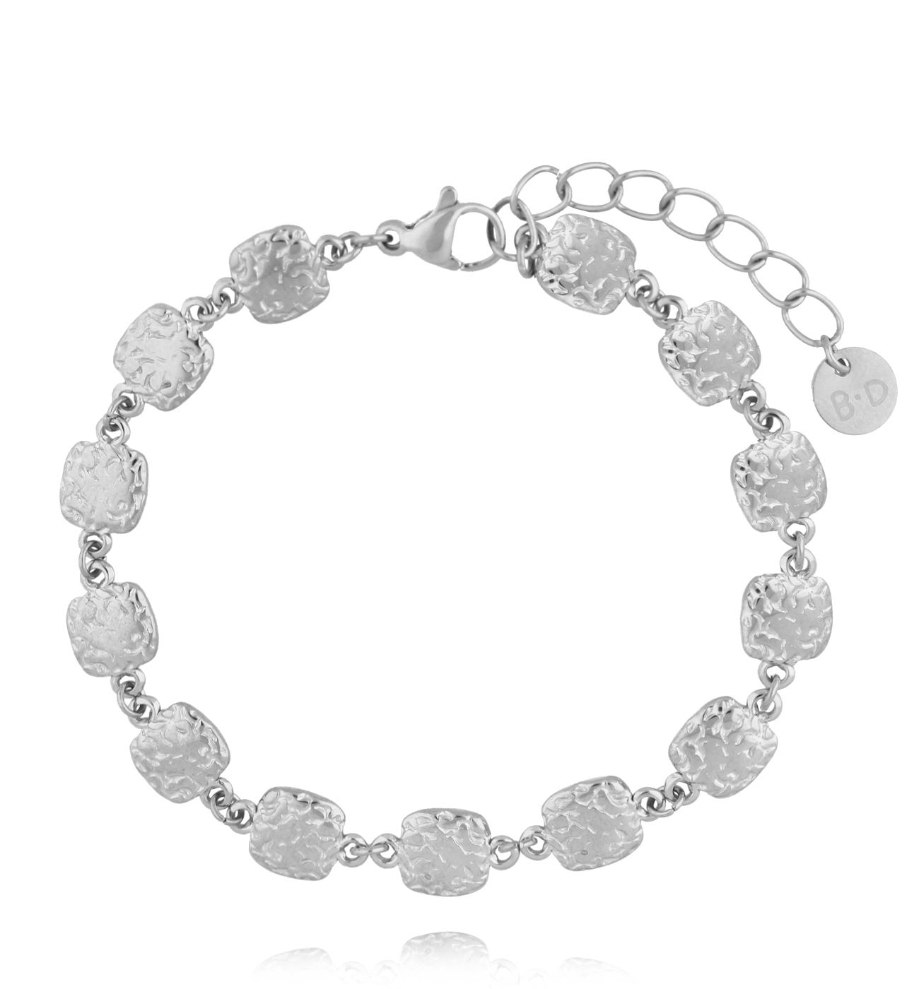 Bransoletka z kwadracikami srebrna BSY0385