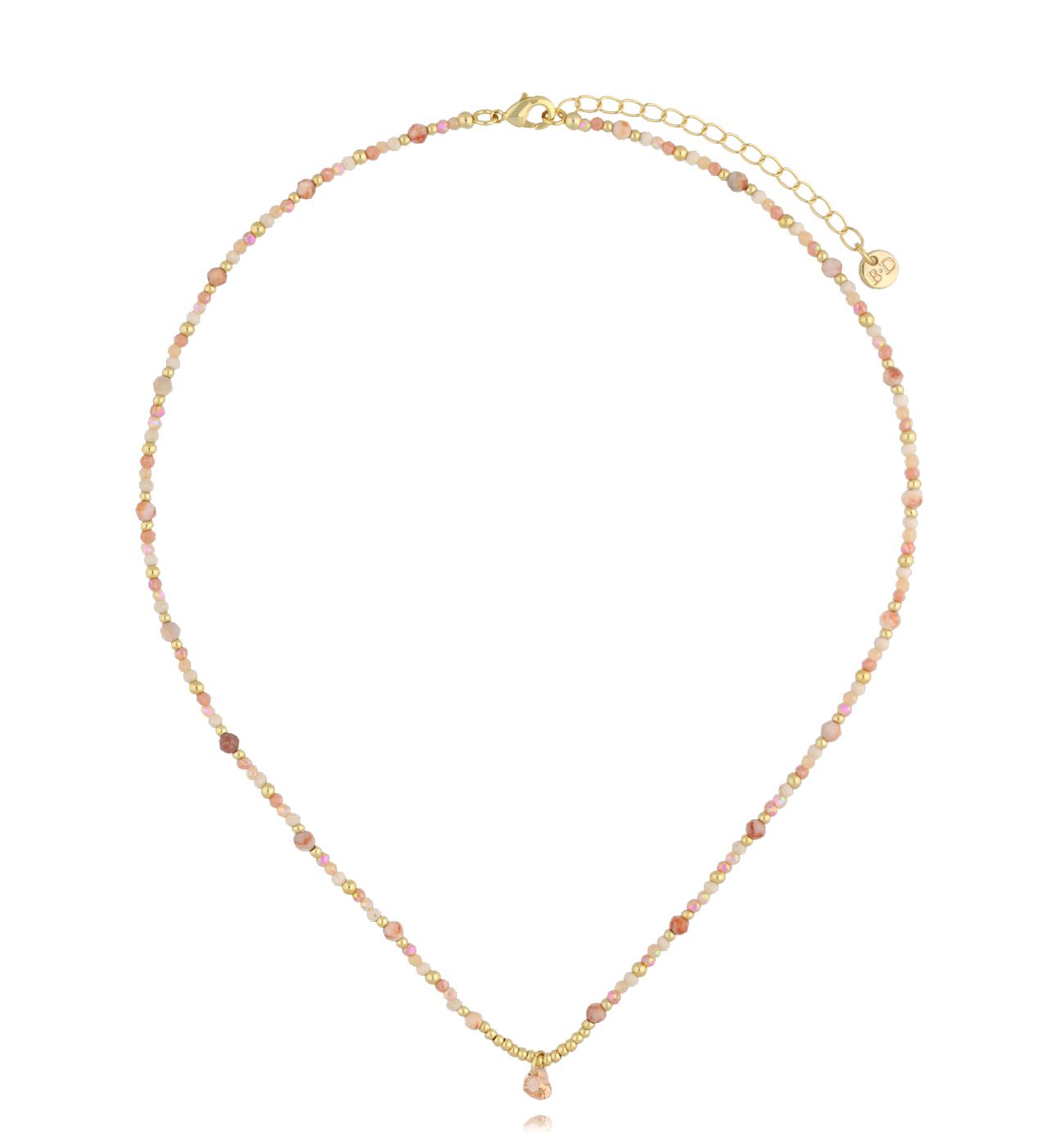 Naszyjnik brzoskwiniowy z sercem NSC0510