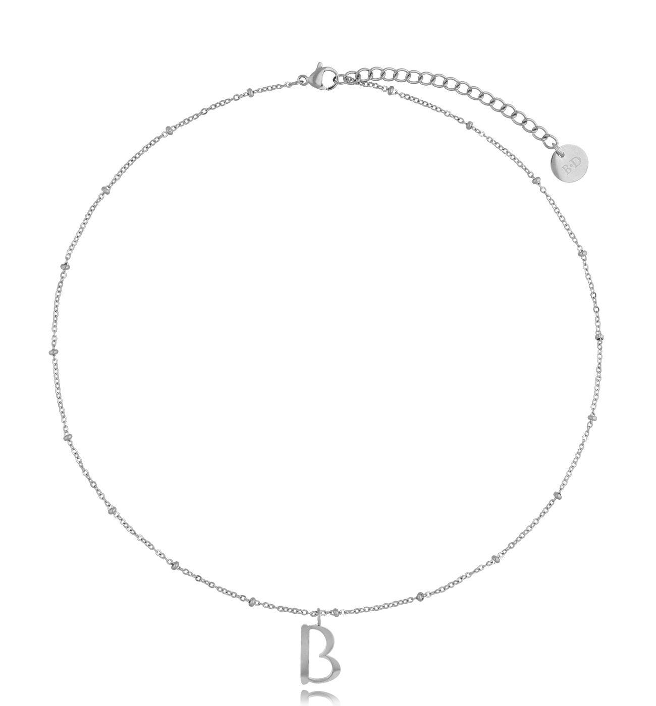 Naszyjnik srebrny z literką B Iniziale NSA0435