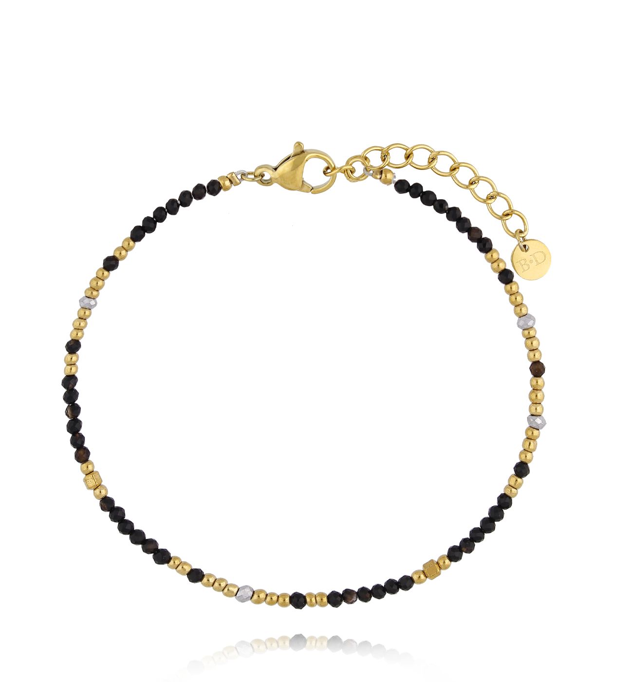 Bransoletka z czarnymi agatami Serenity BPA0467