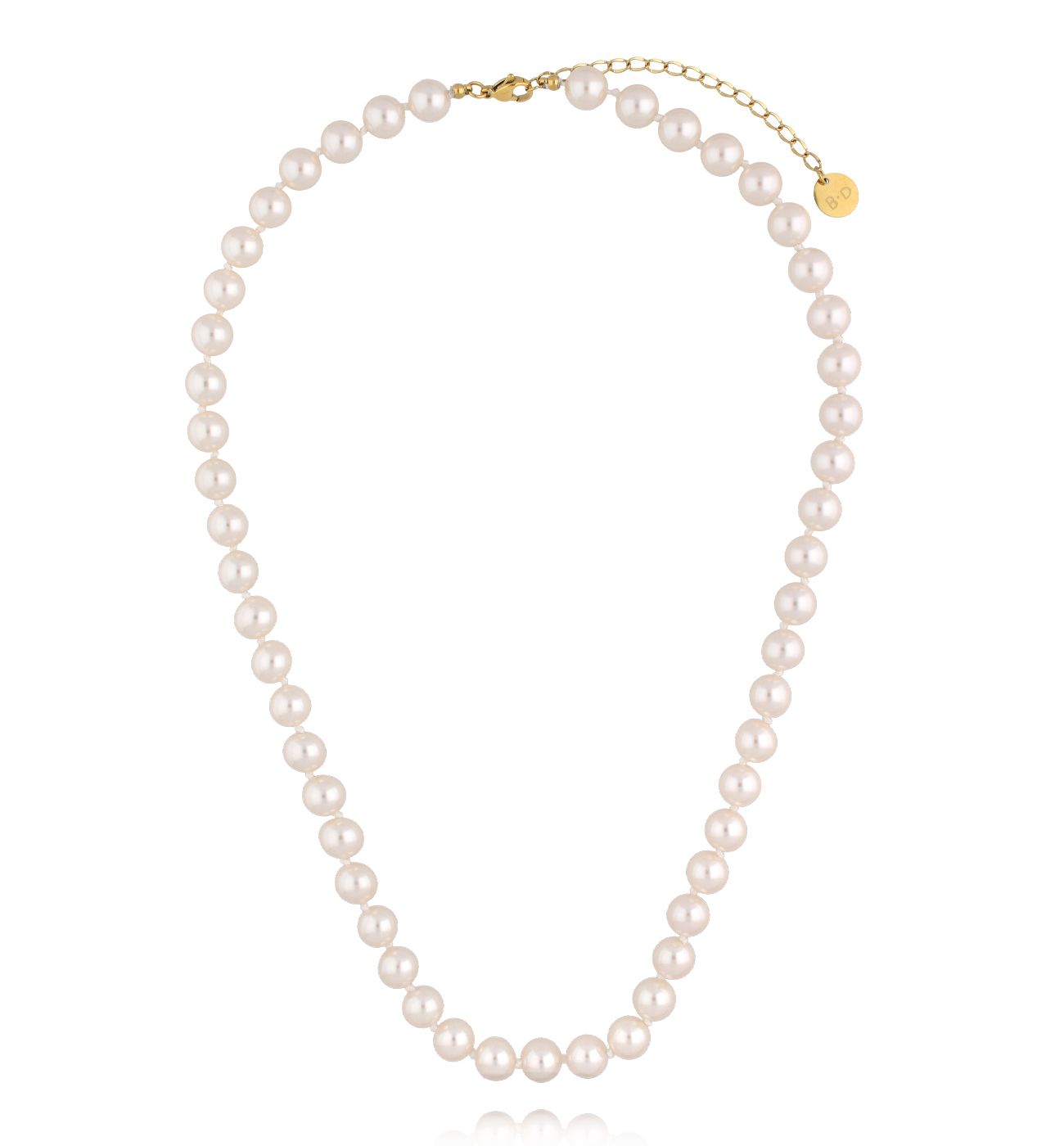 Naszyjnik z klasycznych pereł w odcieniu czystej bieli NPE0366