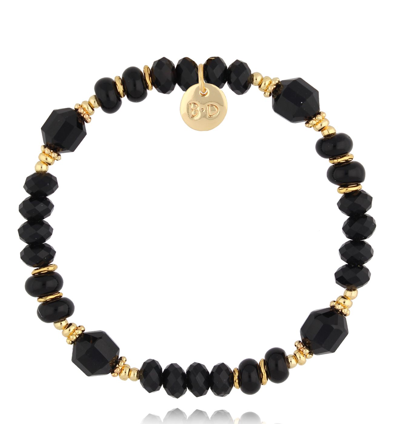 Bransoletka czarna z agatami - By Dziubeka