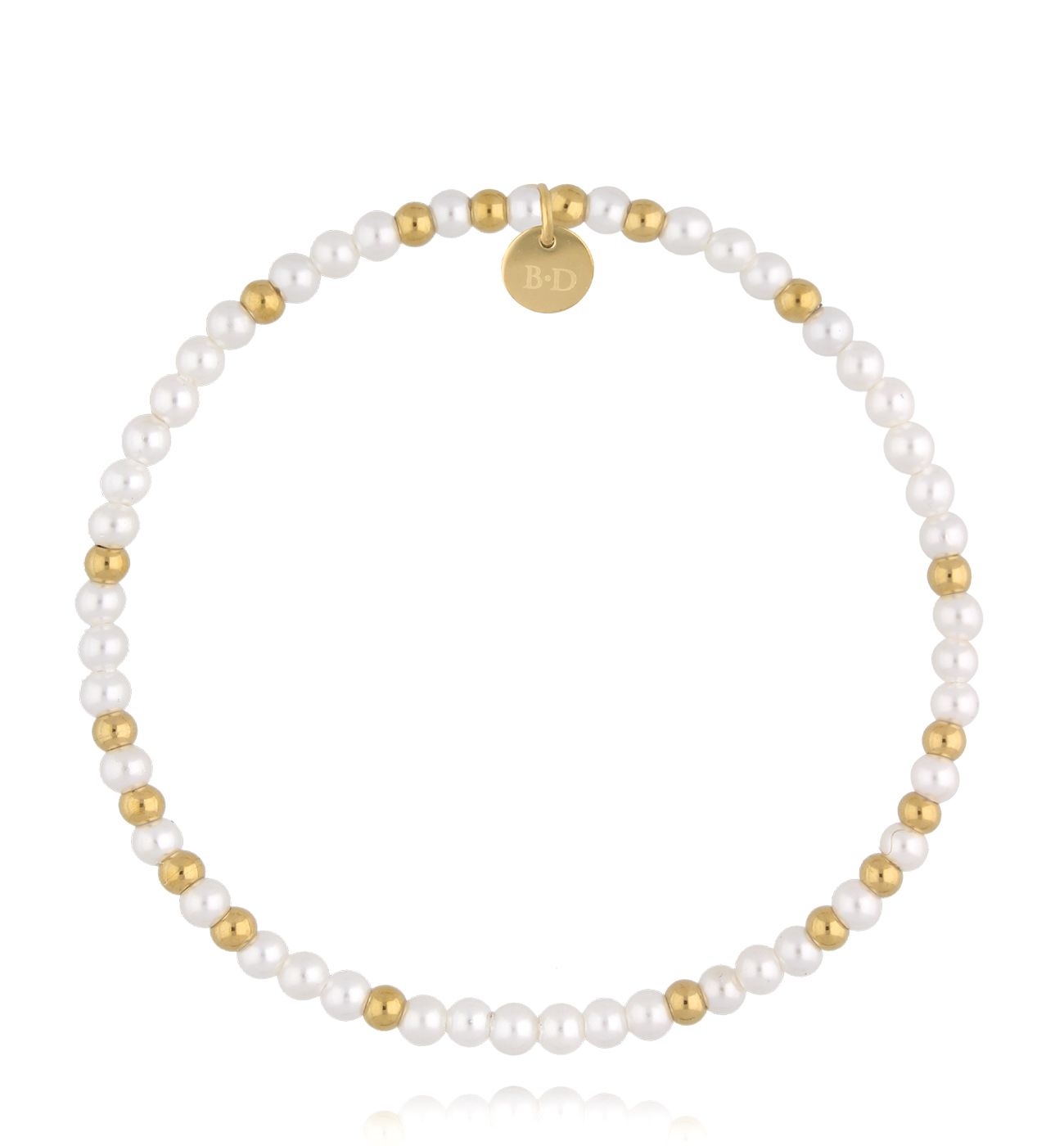 Bransoletka biała z perełkami - By Dziubeka