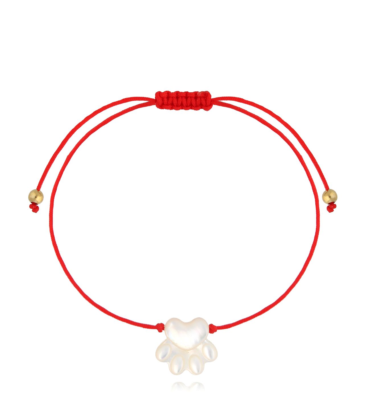 Bransoletka z czerwonym sznurkiem i łapką BGL1035 - By Dziubeka