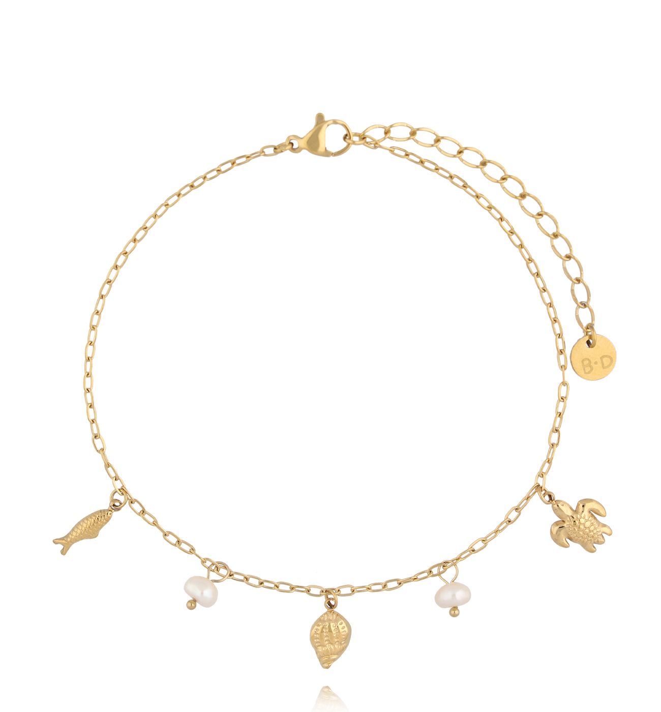 Bransoletka na nogę z morskimi zawieszkami BNSY0065 - By Dziubeka