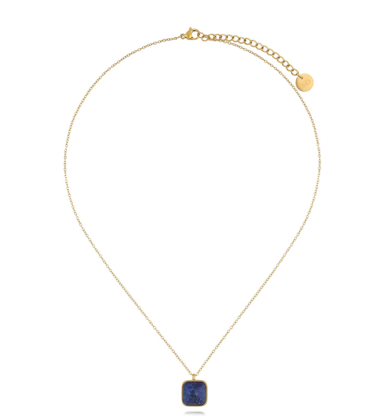 Naszyjnik z lapisem lazulim złoty NSA1368