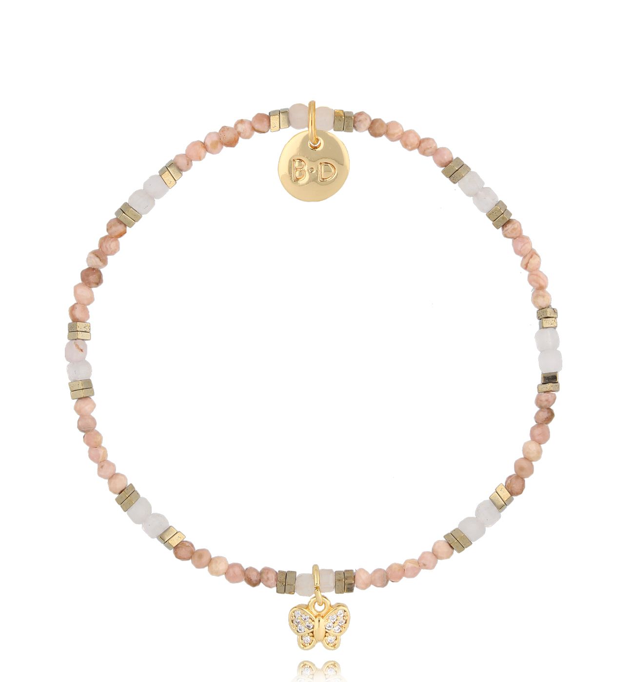 Bransoletka z rodonitami i motylkiem Summer Time BTW2267