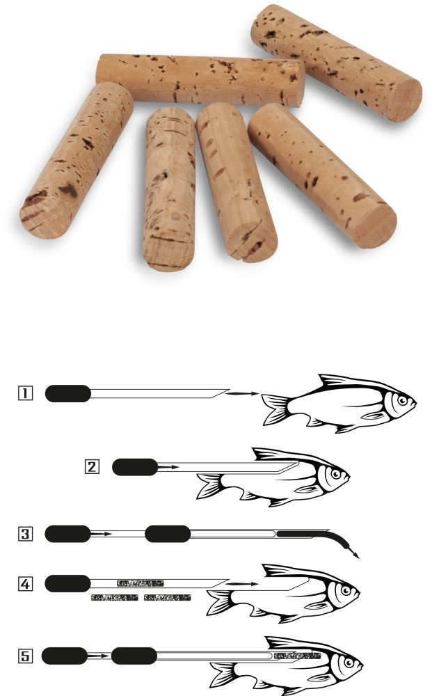 Black Cat Pływaki Korkowe Cork Sticks 6szt