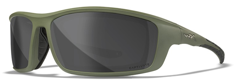 Wiley-X Okulary Polaryzacyjne Grid Captivate Smoke Grey Matte Utility Green Frame