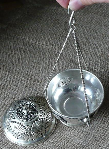 Kadzielnica metalowa do kadzideł sypkich (posrebrzana)