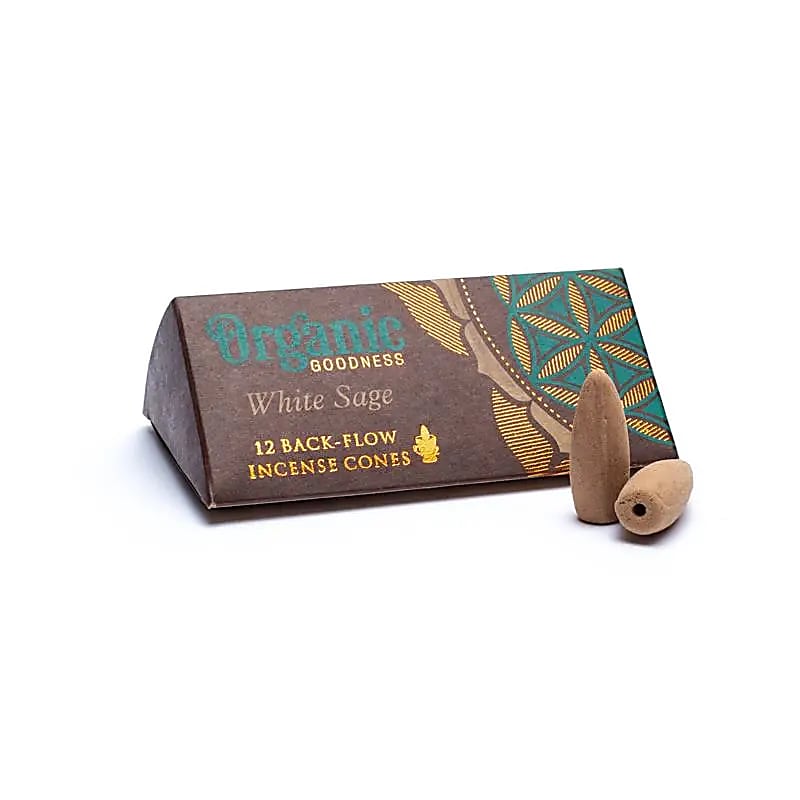 Kadzidełka SOI Organic White Sage (biała szałwia) stożki back flow - 12 szt.