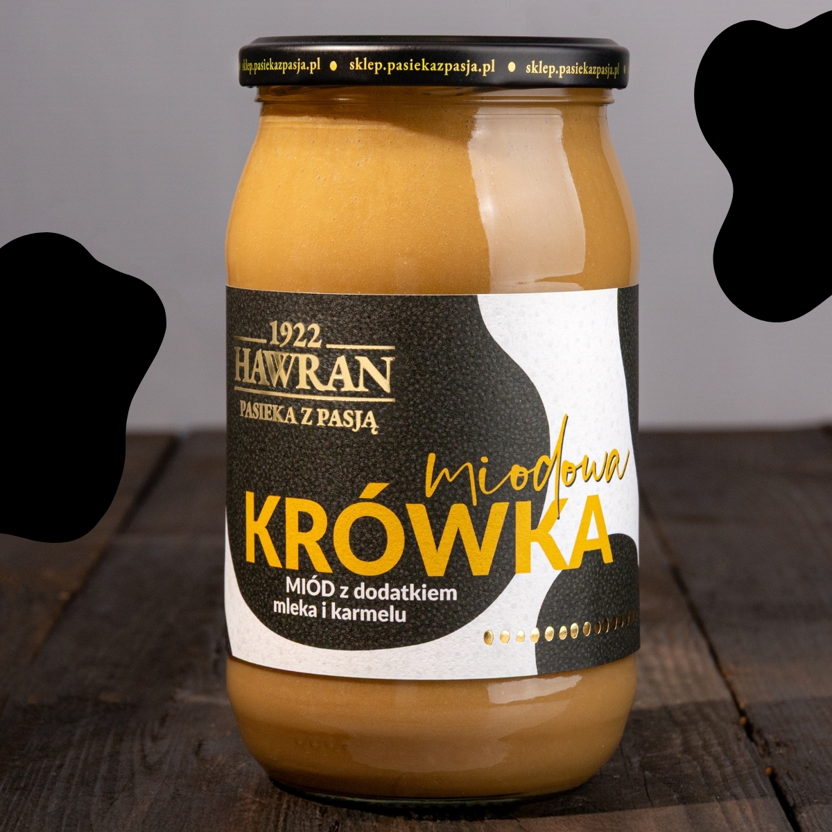 Miodowa krówka - miód z mlekiem i karmelem 1010g - Pasieka z Pasją Hawran