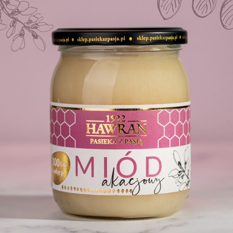 Miód akacjowy 650g - Pasieka z Pasją Hawran