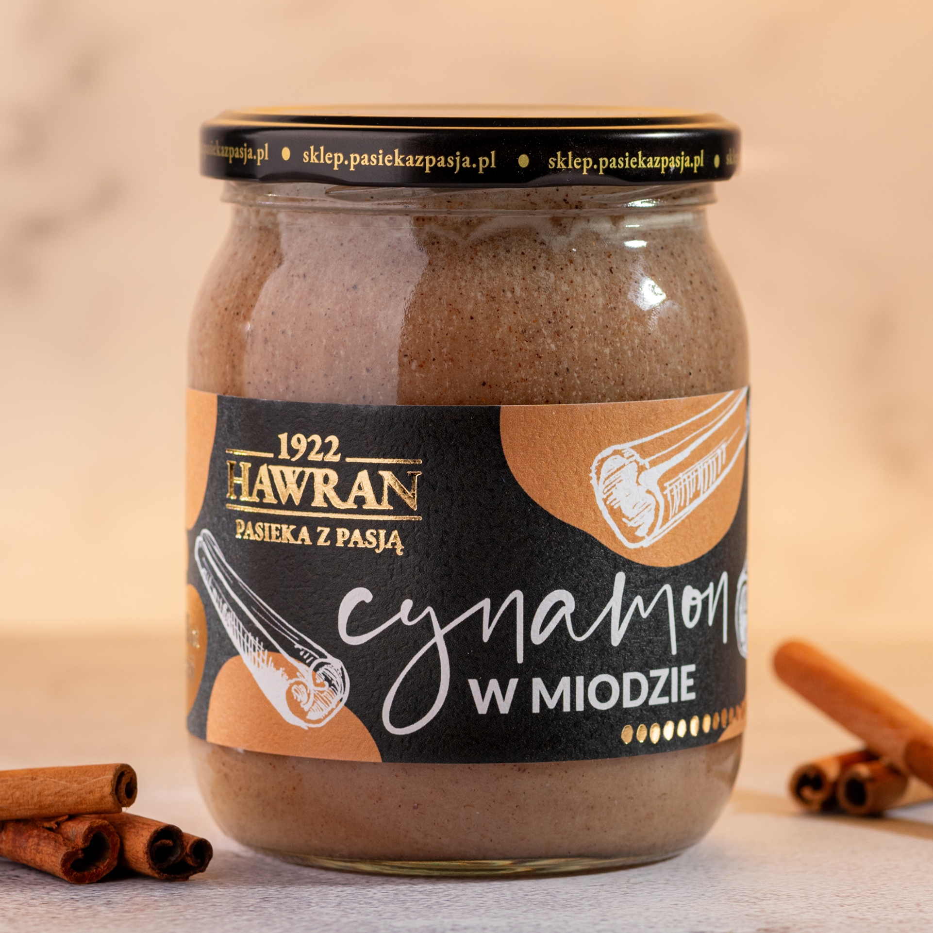 Cynamon w miodzie wielokwiatowym 630g - Pasieka z Pasją Hawran