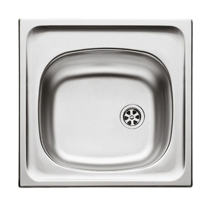 Zlewozmywak stalowy Pyramis E33 46,5x43,5 cm 1-komorowy wpuszczany struktura 1 szt.