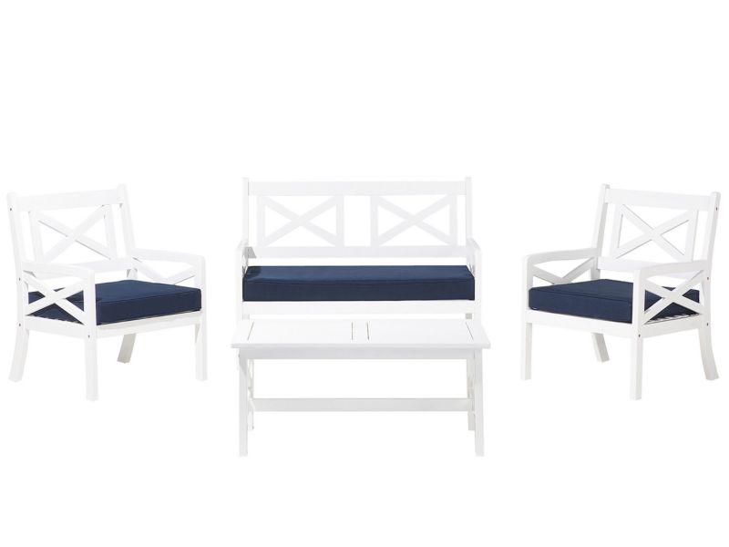 Zestaw ogrodowy ze stolikiem Baltic Drewno akacjowe Ciemnoniebieski 1 kpl