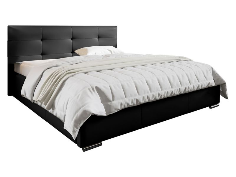 Łóżko tapicerowane MIRJAN 24 Lazio 180x200 czarna ekoskóra 1 szt.