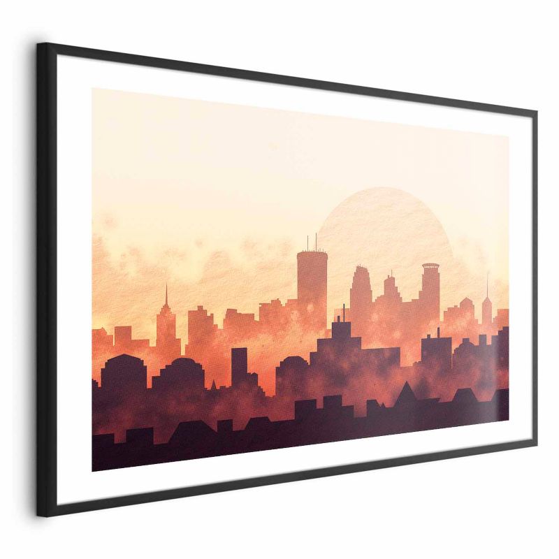 Plakat Artgeist Żar miasta 60x40 cm z ramą czarną z marginesem 1 szt