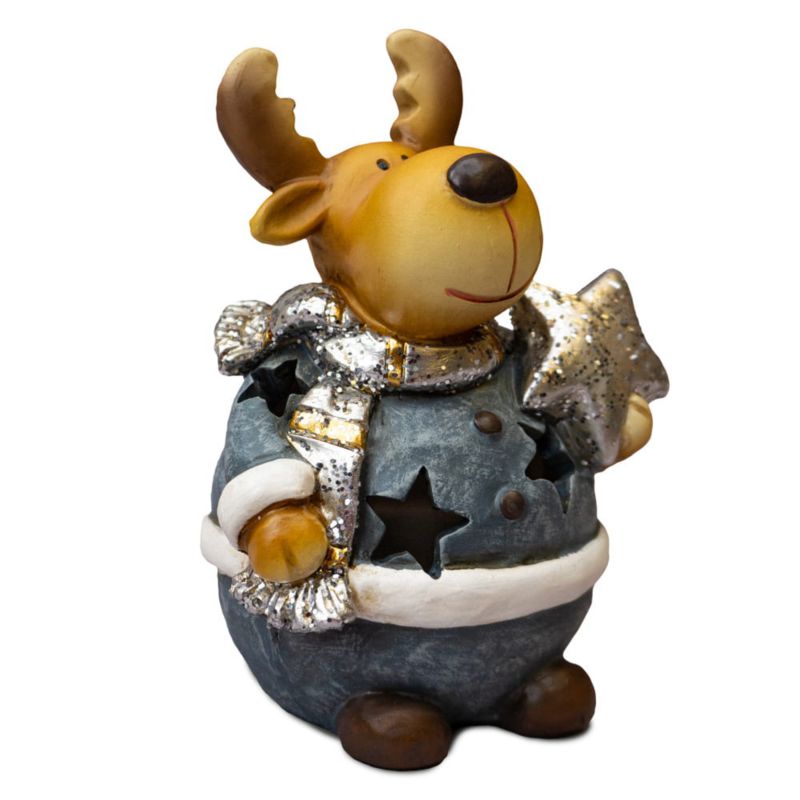 Figurka dekoracyjna renifer z gwiazdą, Solis Decor by Aleksandra Sobota, 14,5 cm, 1 szt.