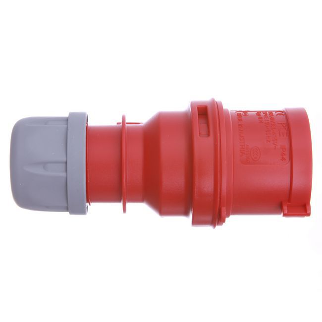 Wtyczka PCE Twist siłowa odbiornikowa przenośna z uziemieniem 3P+Z 16 A czerwona